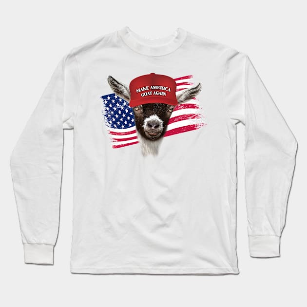 Make America GOAT Again Pygmy Goat Long Sleeve T-Shirt by IconicTee